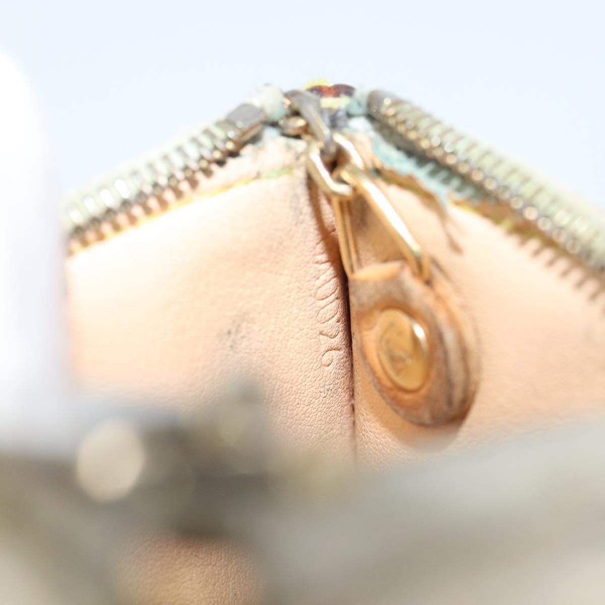 LOUIS VUITTON Multicolor Pochette Cles Coin Purse White M92655 LV Auth 166395