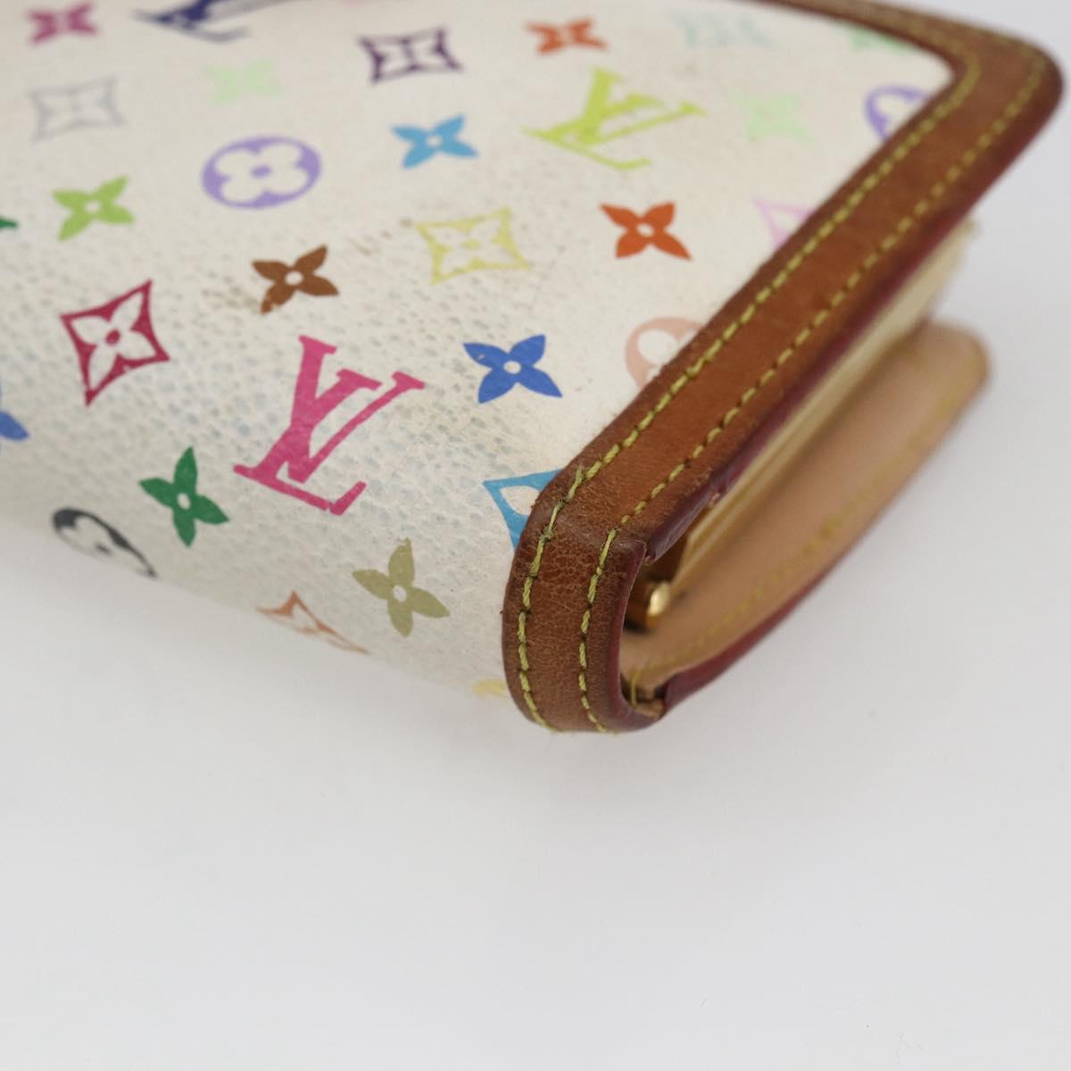 LOUIS VUITTON Multicolor Portefeuille Viennois Wallet White M92987 Auth 166405