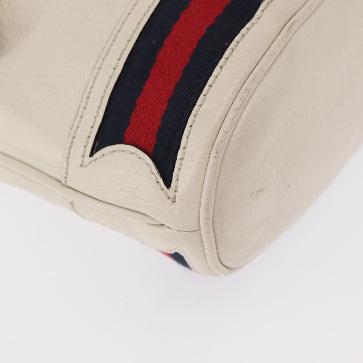 GUCCI Sherry Line GG Marmont Bag Leather 2way White Gold 610846 Auth 166430