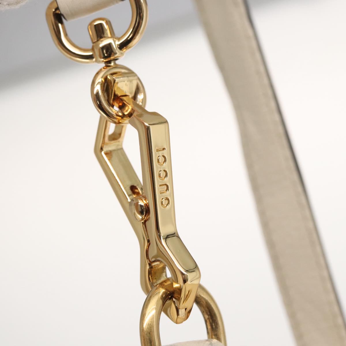 GUCCI Sherry Line GG Marmont Bag Leather 2way White Gold 610846 Auth 166430