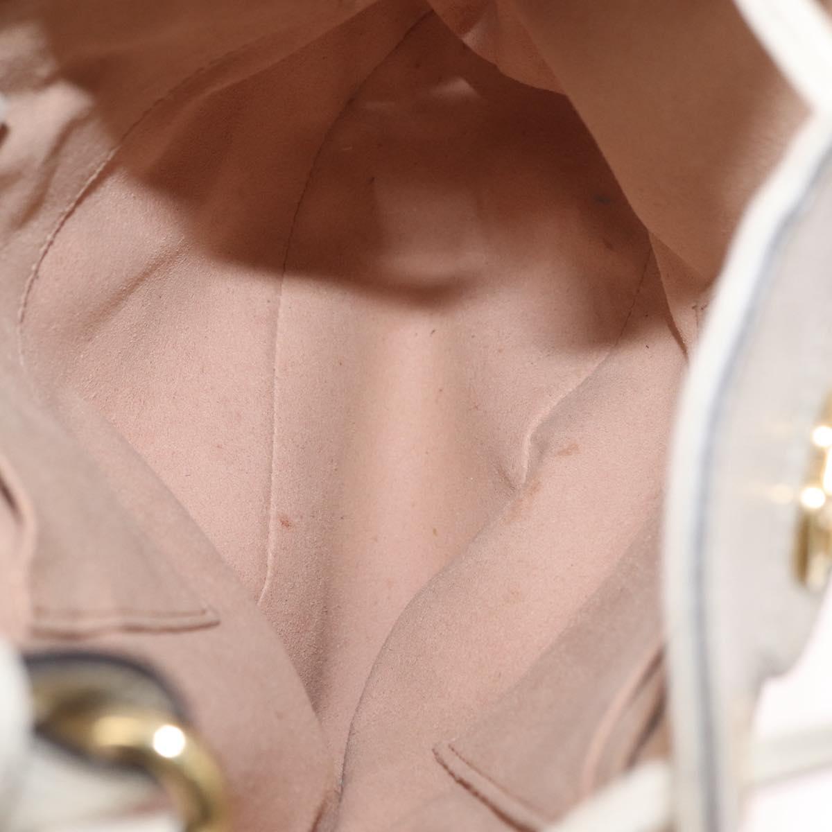 GUCCI Sherry Line GG Marmont Bag Leather 2way White Gold 610846 Auth 166430