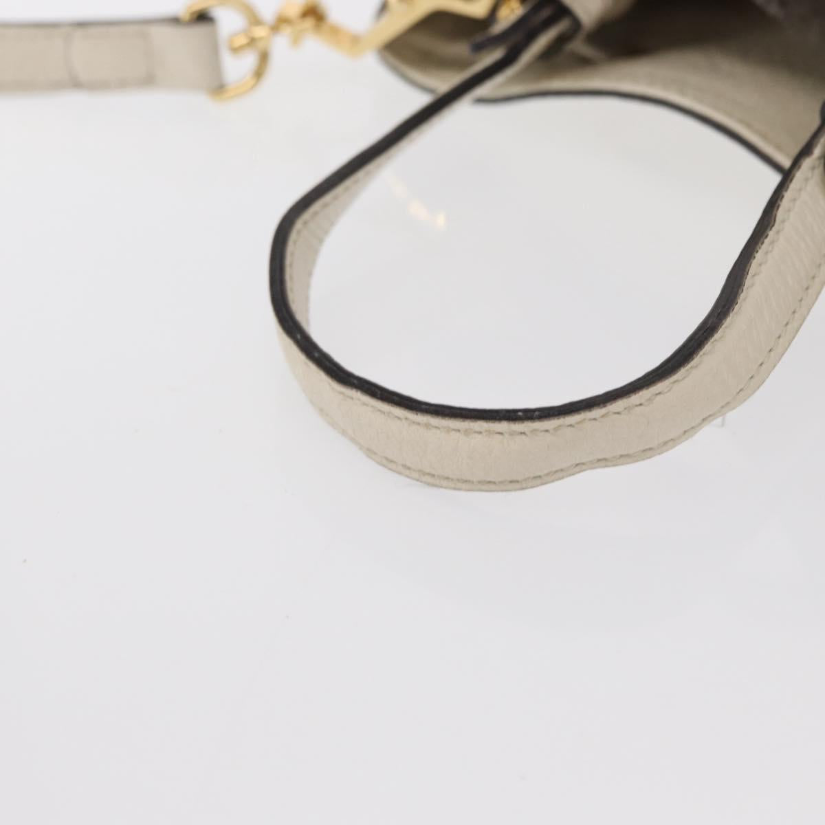 GUCCI Sherry Line GG Marmont Bag Leather 2way White Gold 610846 Auth 166430