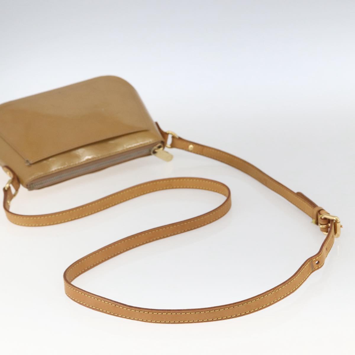 LOUIS VUITTON Monogram Vernis Minna Street Bag Noisette M91508 LV Auth 166435