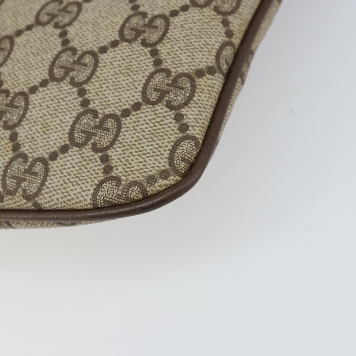 GUCCI GG Supreme Web Sherry Line Bag PVC Beige Gold 904 02 047 Auth 166437