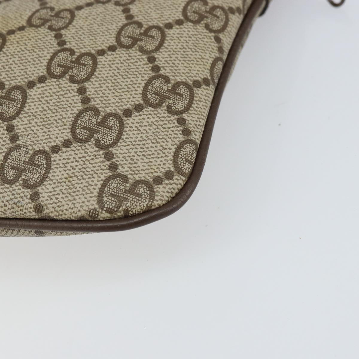 GUCCI GG Supreme Web Sherry Line Bag PVC Beige Gold 904 02 047 Auth 166437