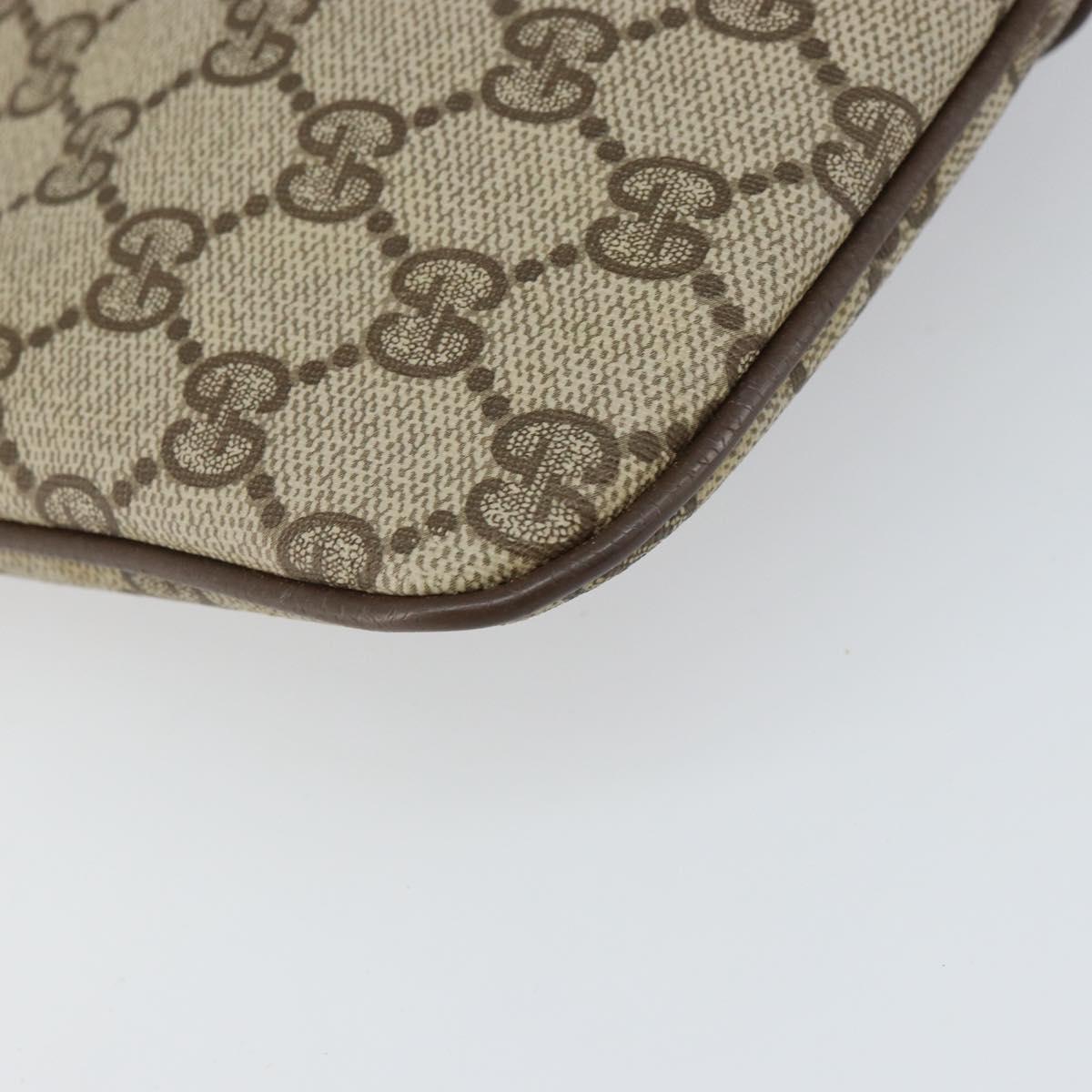 GUCCI GG Supreme Web Sherry Line Bag PVC Beige Gold 904 02 047 Auth 166437