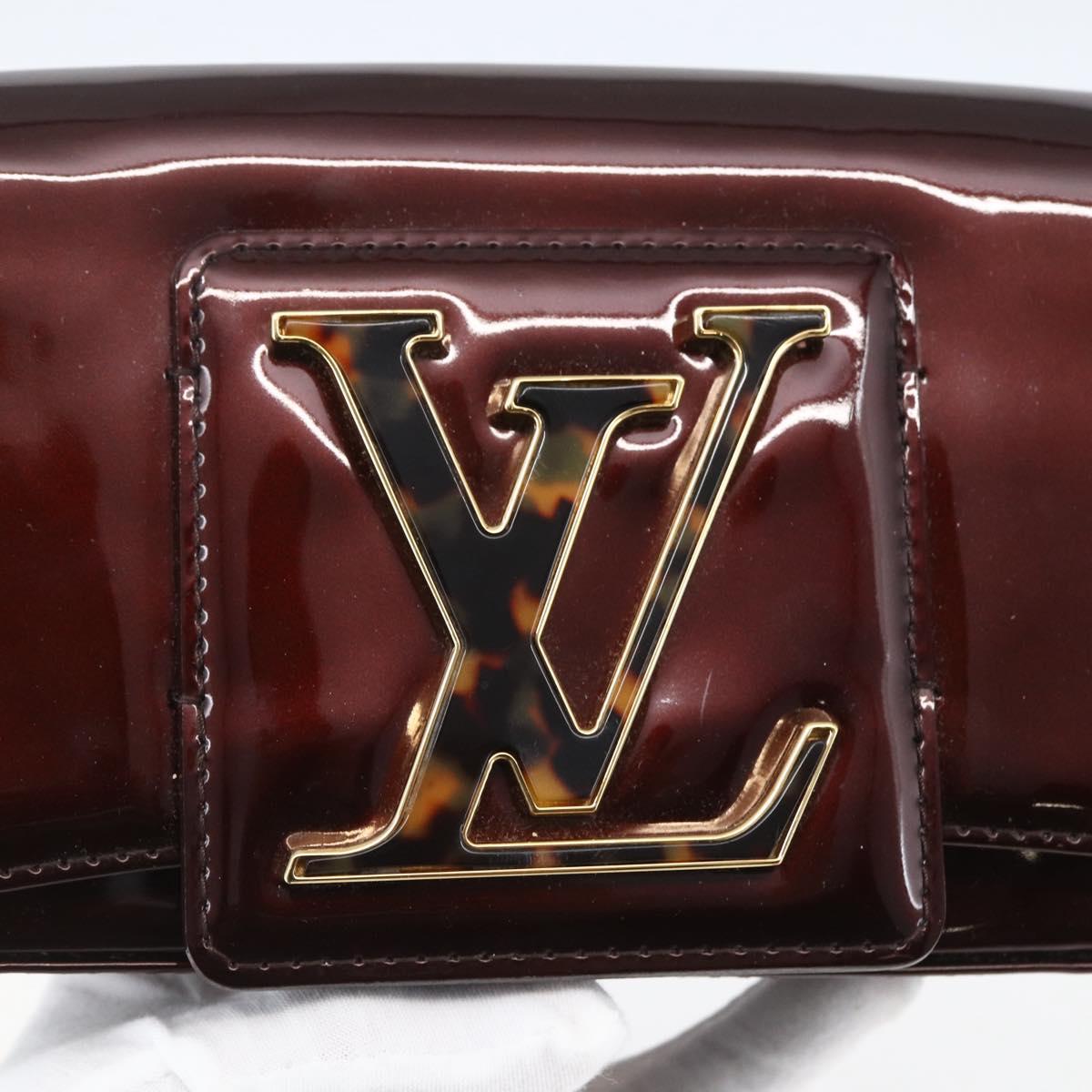 LOUIS VUITTON Vernis Pochette Sobie Clutch Bag Amarante M93728 LV Auth 166446A