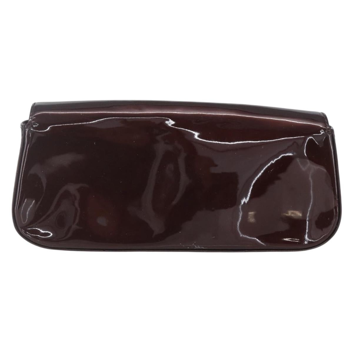 LOUIS VUITTON Vernis Pochette Sobie Clutch Bag Amarante M93728 LV Auth 166446A