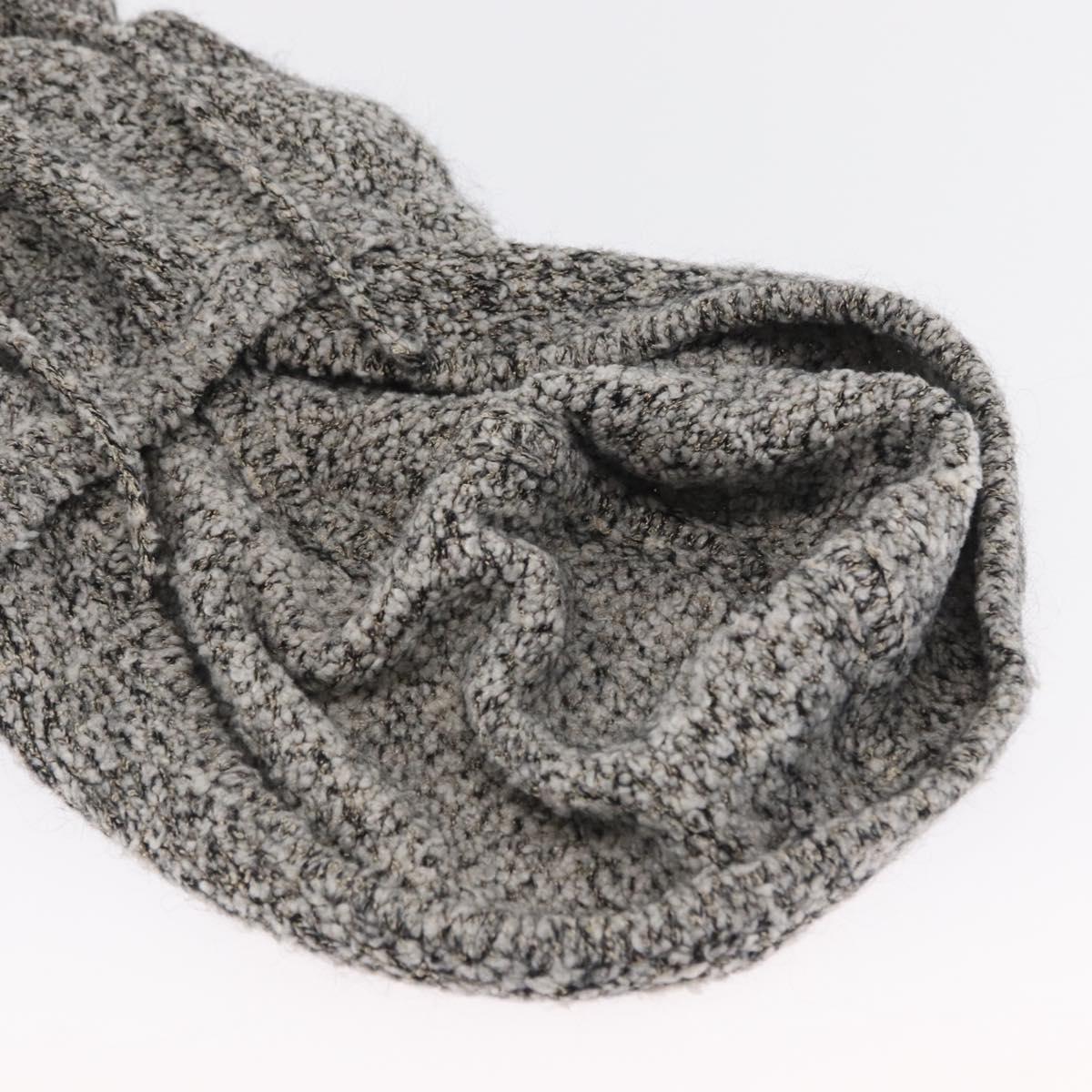 CHANEL Penguin Knit Hoodie Tweed Gray CC Auth 166450SM