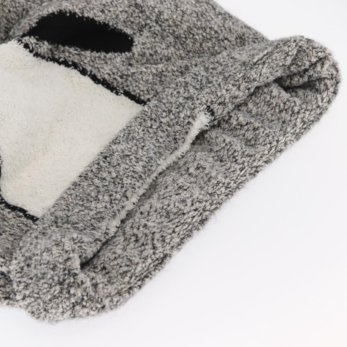 CHANEL Penguin Knit Hoodie Tweed Gray CC Auth 166450SM