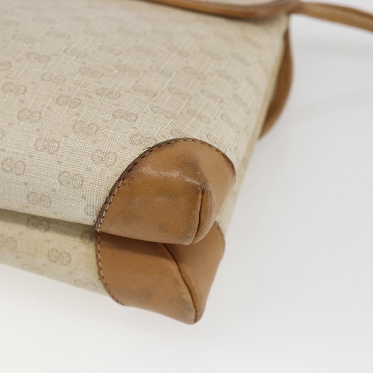 GUCCI Micro GG Supreme Shoulder Bag PVC Beige Gold 49 007 5548 Auth 166455