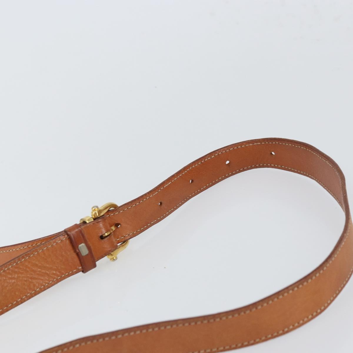 CELINE Macadam Canvas Shoulder Bag PVC Beige Gold Auth 166459