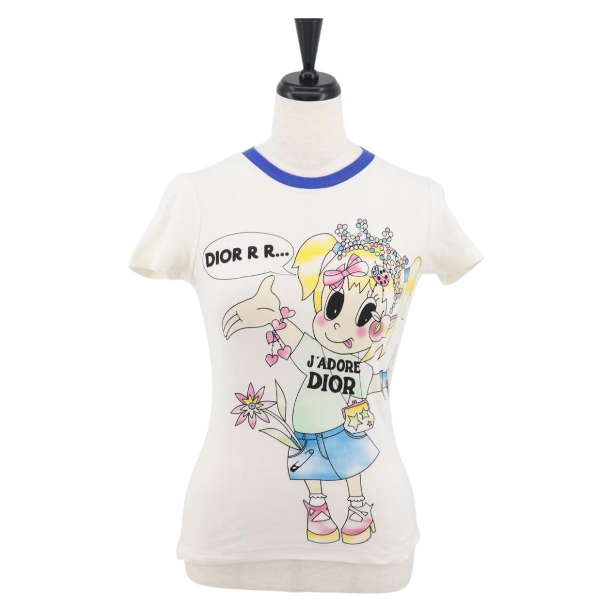 Christian Dior Short-sleeved T-shirt cotton White Auth 166469SM