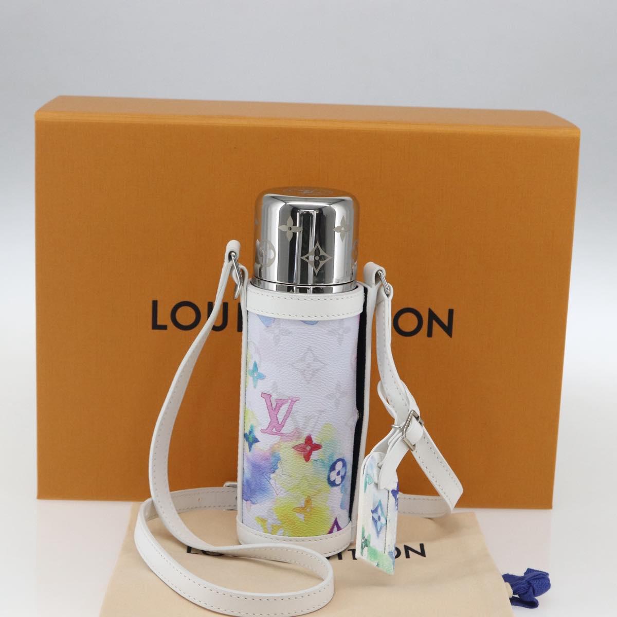 LOUIS VUITTON Monogram Watercolor Flask Holder Water White GI0625 Auth 166471SM