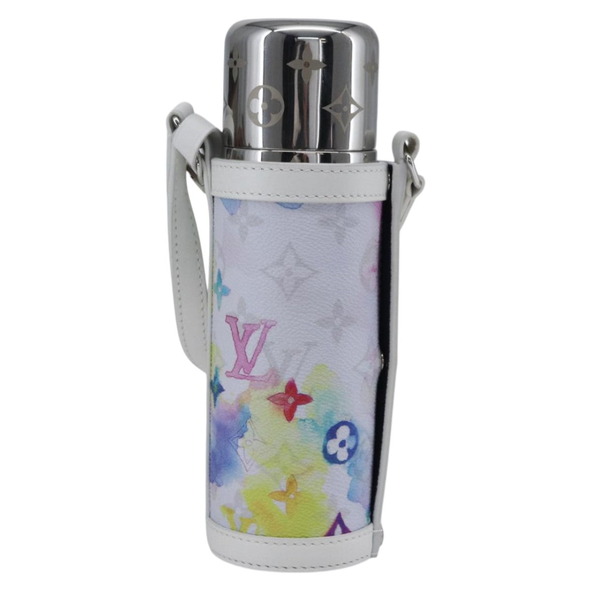 LOUIS VUITTON Monogram Watercolor Flask Holder Water White GI0625 Auth 166471SM
