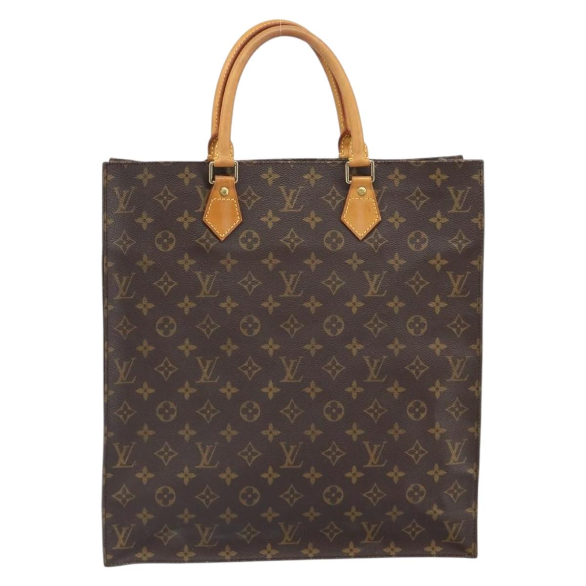 LOUIS VUITTON Monogram Sac Plat Hand Bag M51140 LV Auth 166545