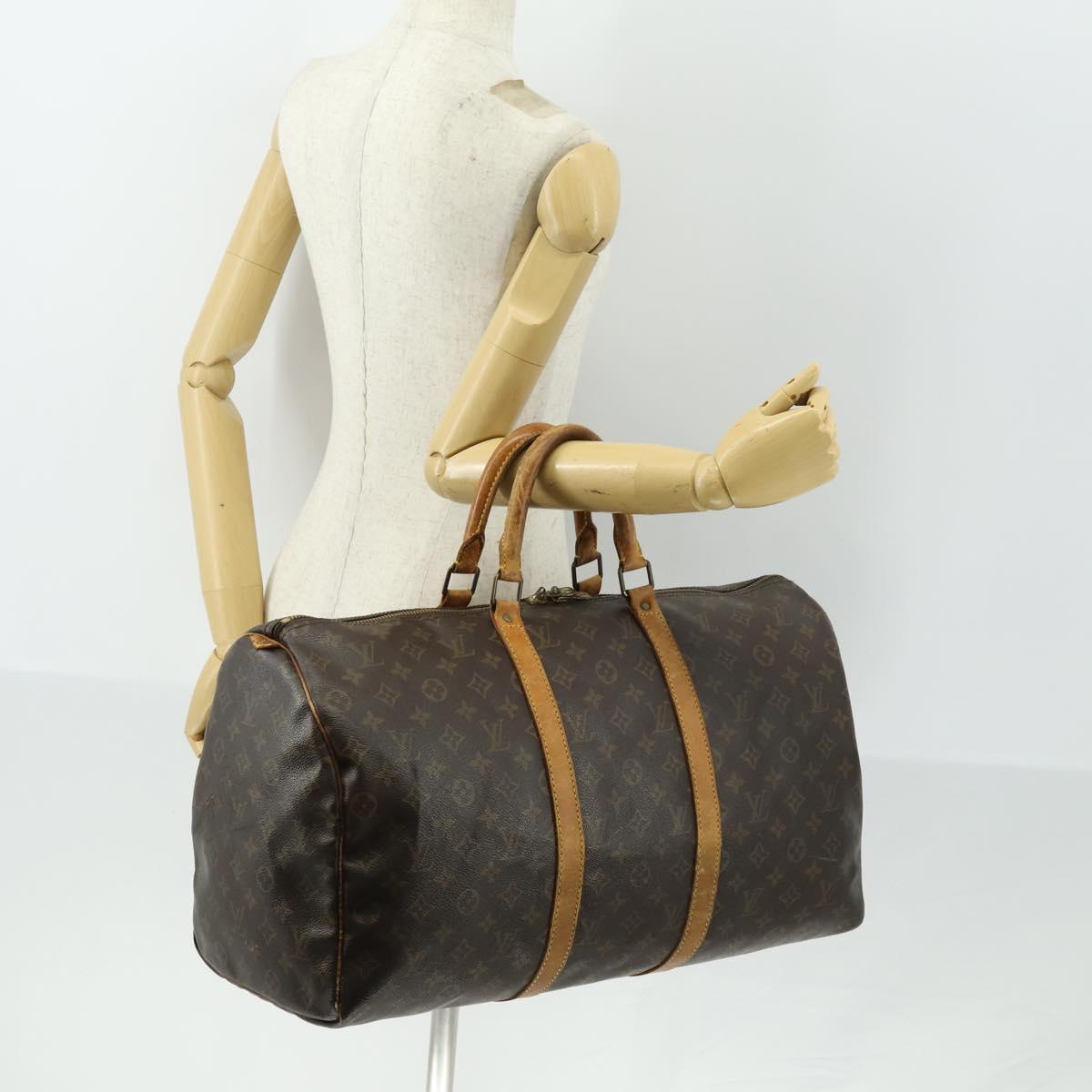 LOUIS VUITTON Monogram Keepall 50 Boston Bag M41426 LV Auth 166549