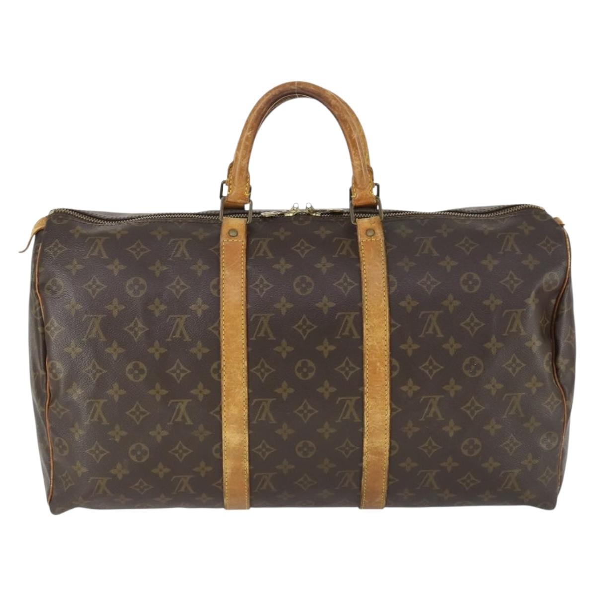 LOUIS VUITTON Monogram Keepall 50 Boston Bag M41426 LV Auth 166549