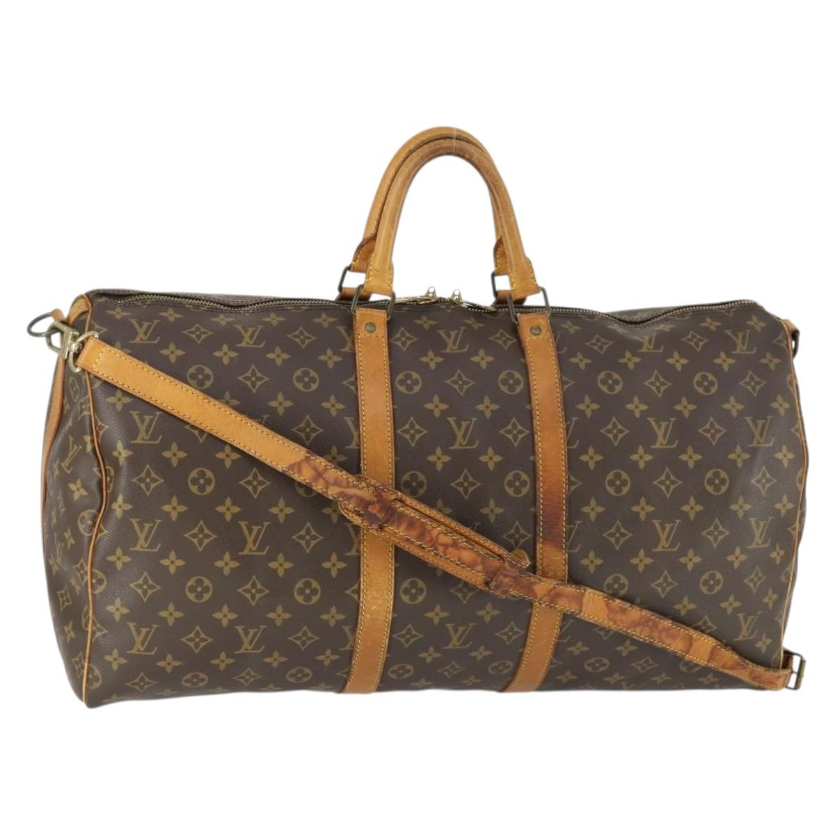 LOUIS VUITTON Monogram Keepall Bandouliere 55 Boston Bag M41414 LV Auth 166551