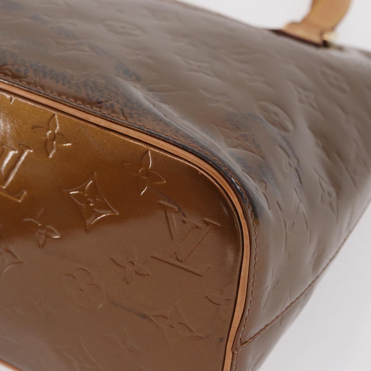LOUIS VUITTON Monogram Vernis Houston Hand Bag Bronze M91122 LV Auth 166557