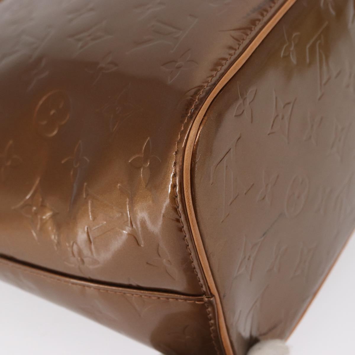LOUIS VUITTON Monogram Vernis Houston Hand Bag Bronze M91122 LV Auth 166557