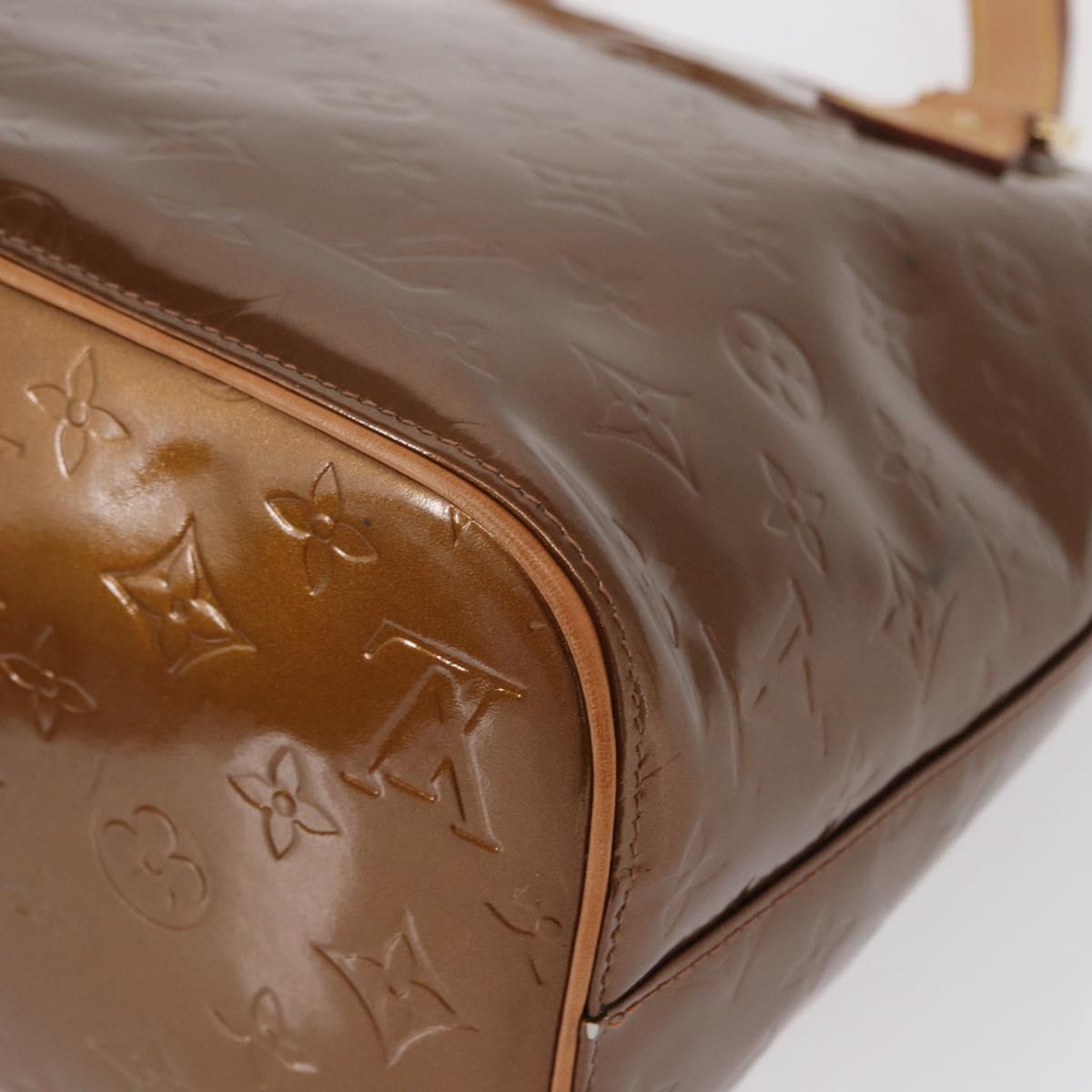 LOUIS VUITTON Monogram Vernis Houston Hand Bag Bronze M91122 LV Auth 166557