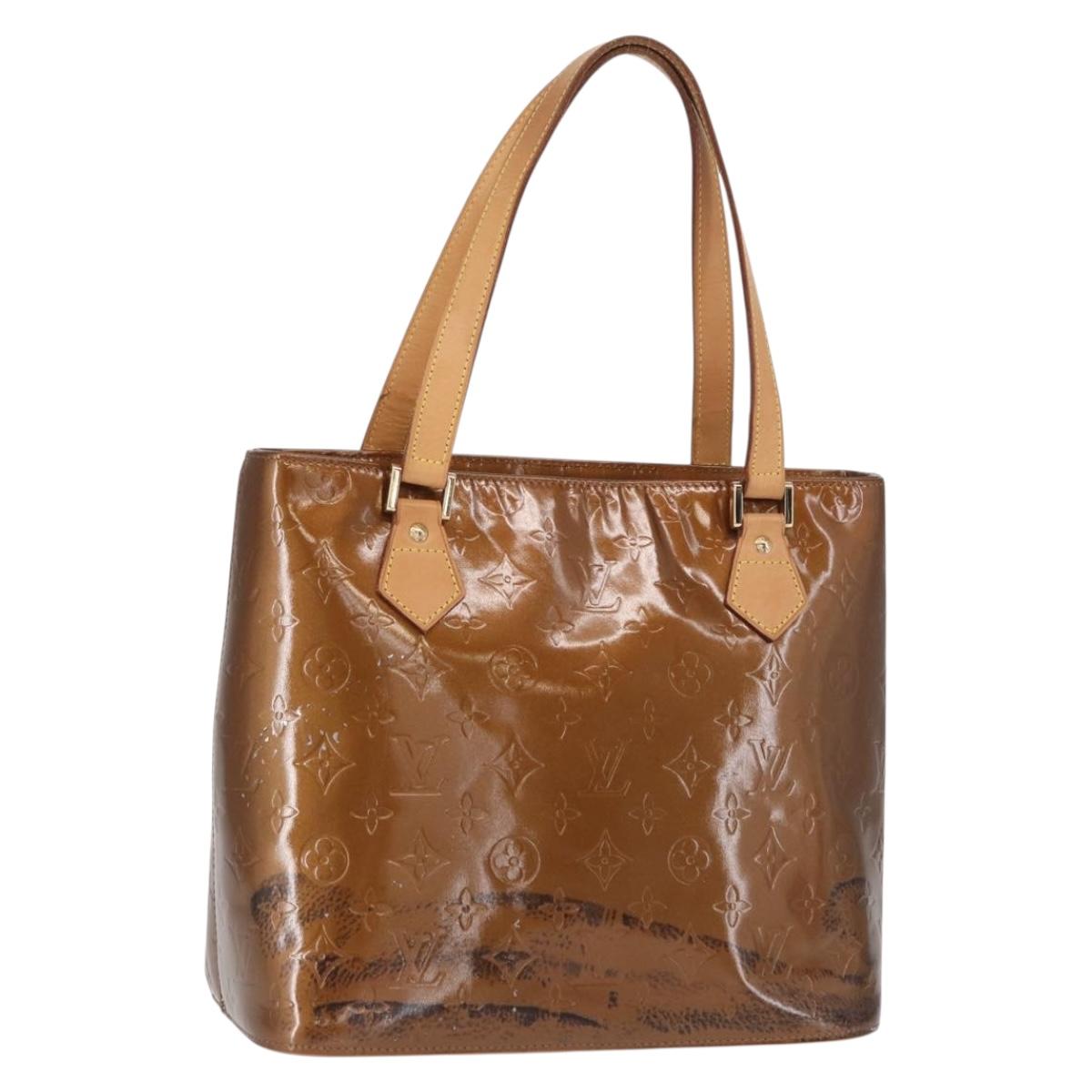 LOUIS VUITTON Monogram Vernis Houston Hand Bag Bronze M91122 LV Auth 166557