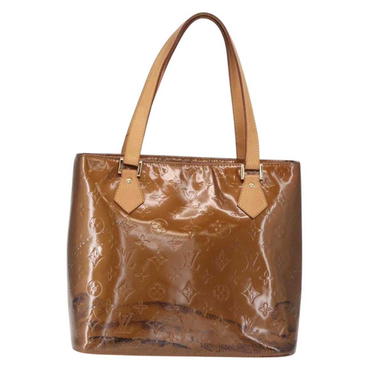 LOUIS VUITTON Monogram Vernis Houston Hand Bag Bronze M91122 LV Auth 166557