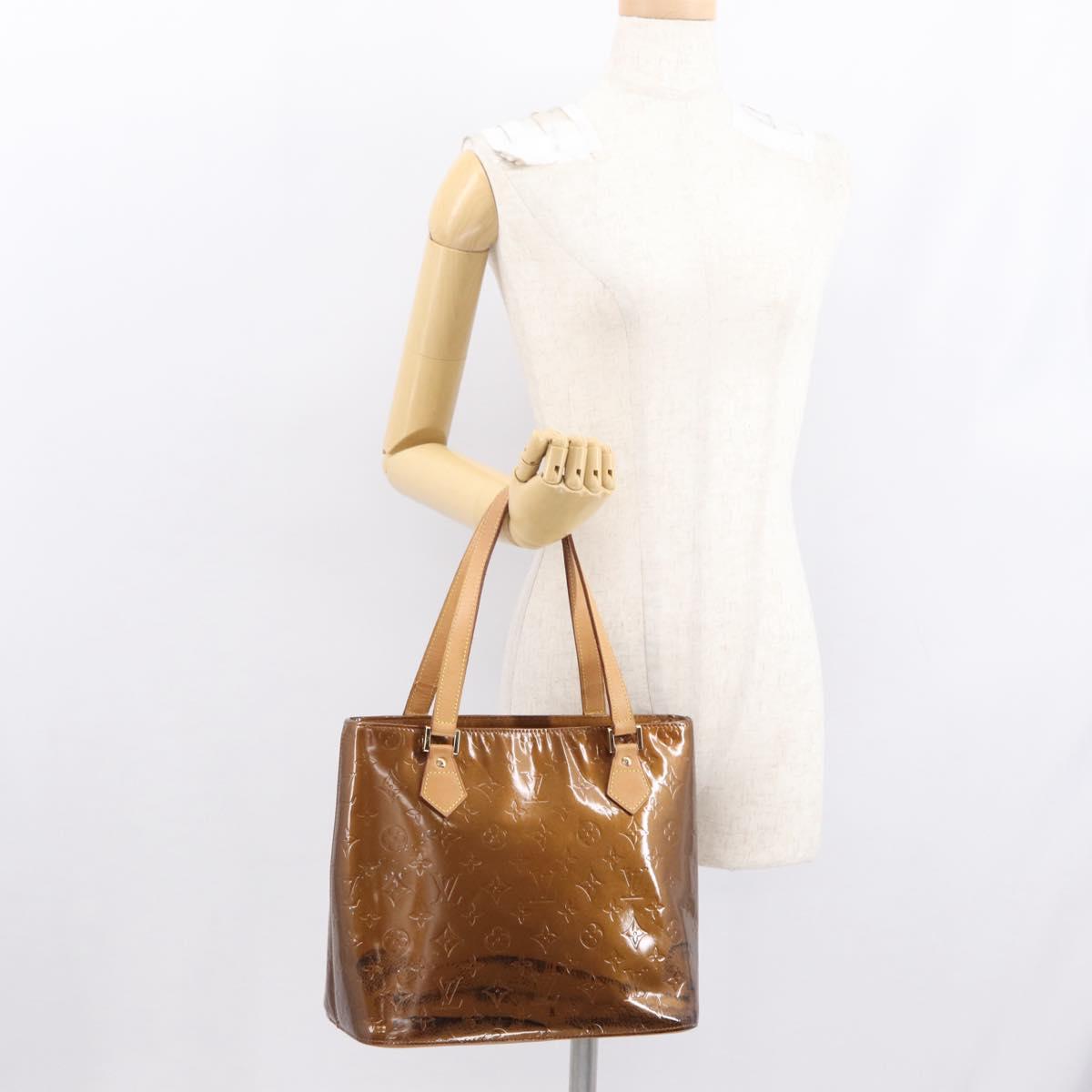 LOUIS VUITTON Monogram Vernis Houston Hand Bag Bronze M91122 LV Auth 166557
