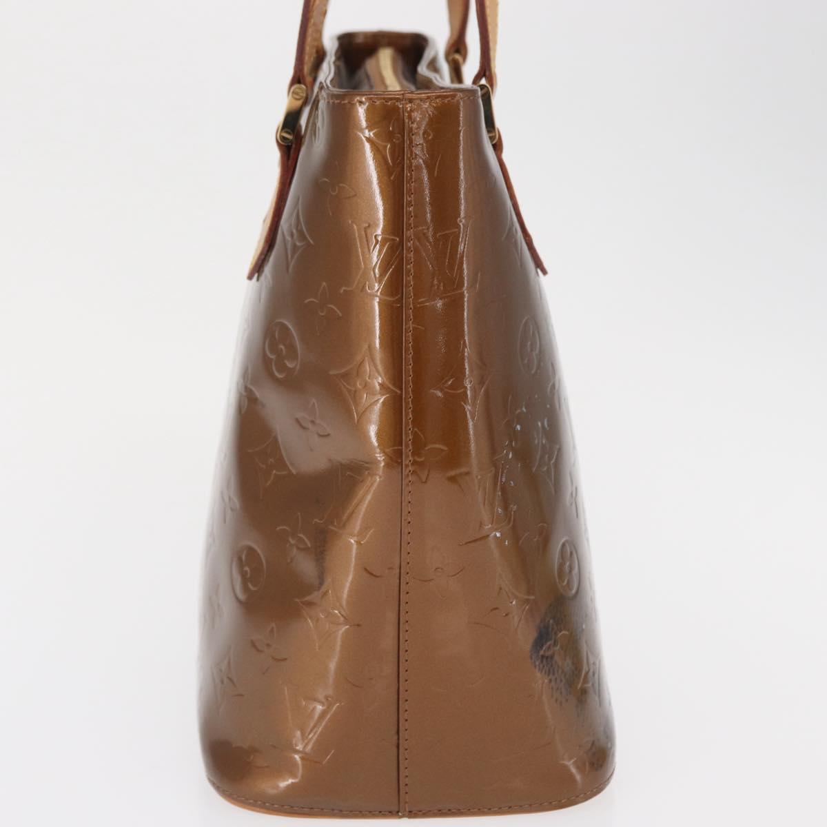 LOUIS VUITTON Monogram Vernis Houston Hand Bag Bronze M91122 LV Auth 166557