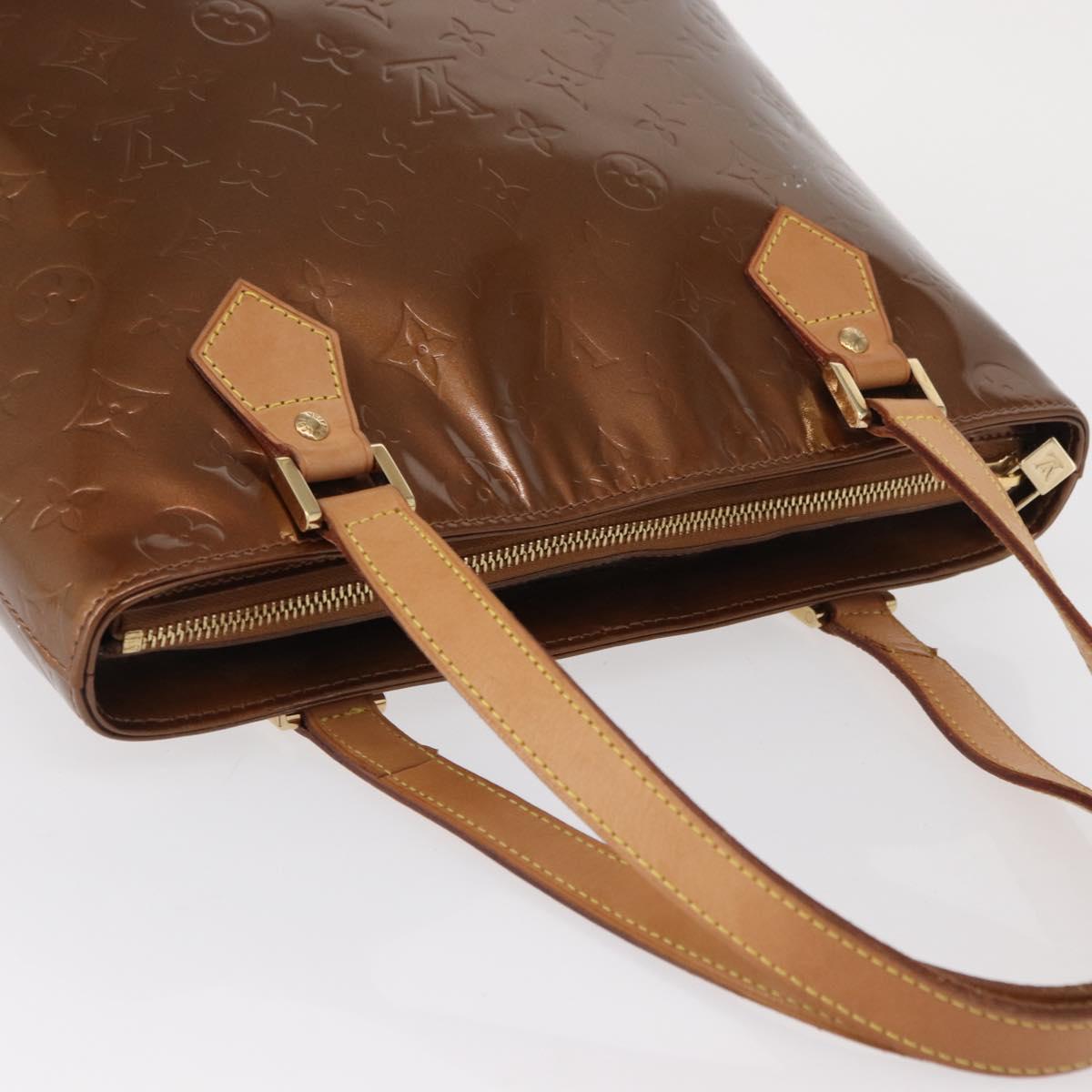 LOUIS VUITTON Monogram Vernis Houston Hand Bag Bronze M91122 LV Auth 166557