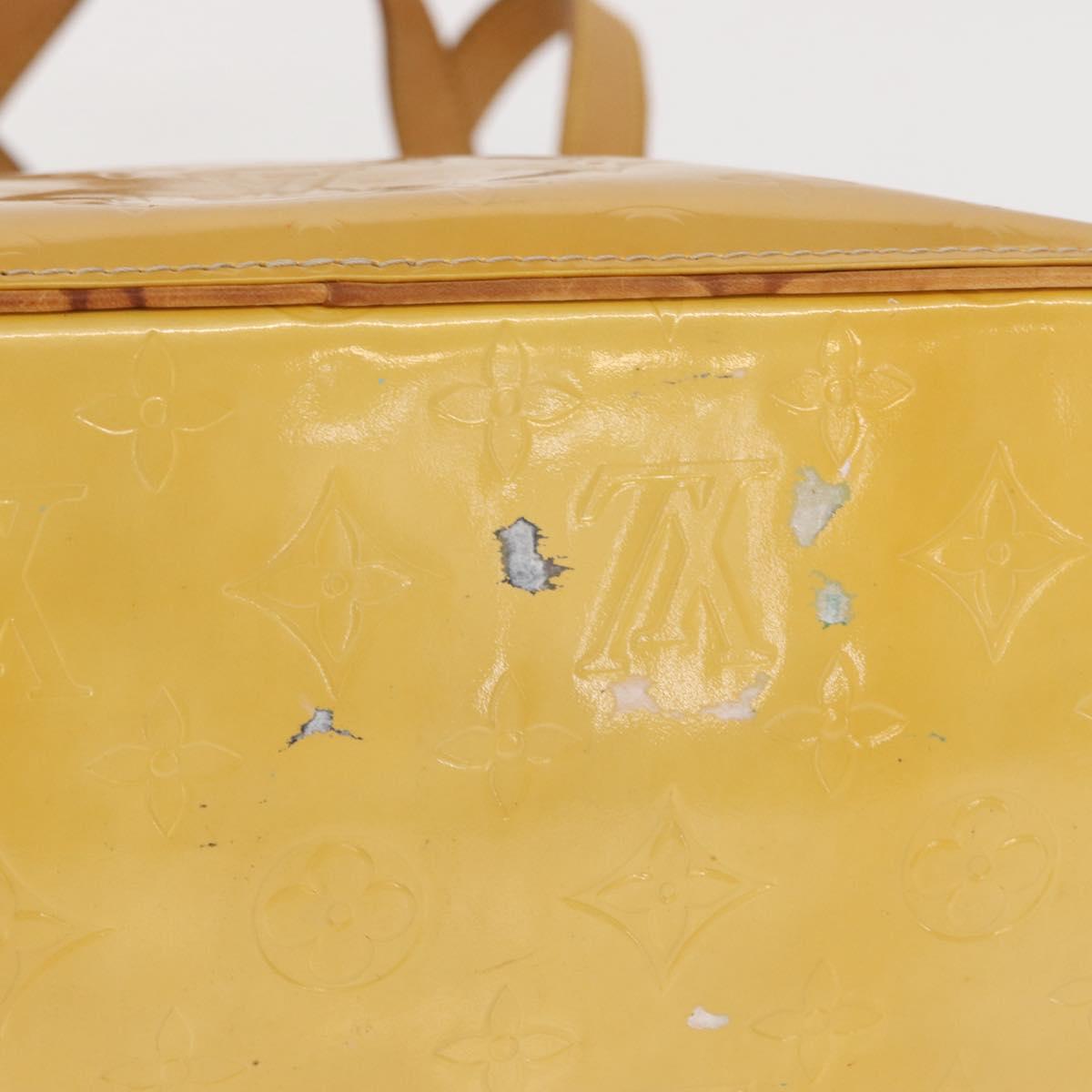 LOUIS VUITTON Monogram Vernis Houston Hand Bag Beige M91004 LV Auth 166558