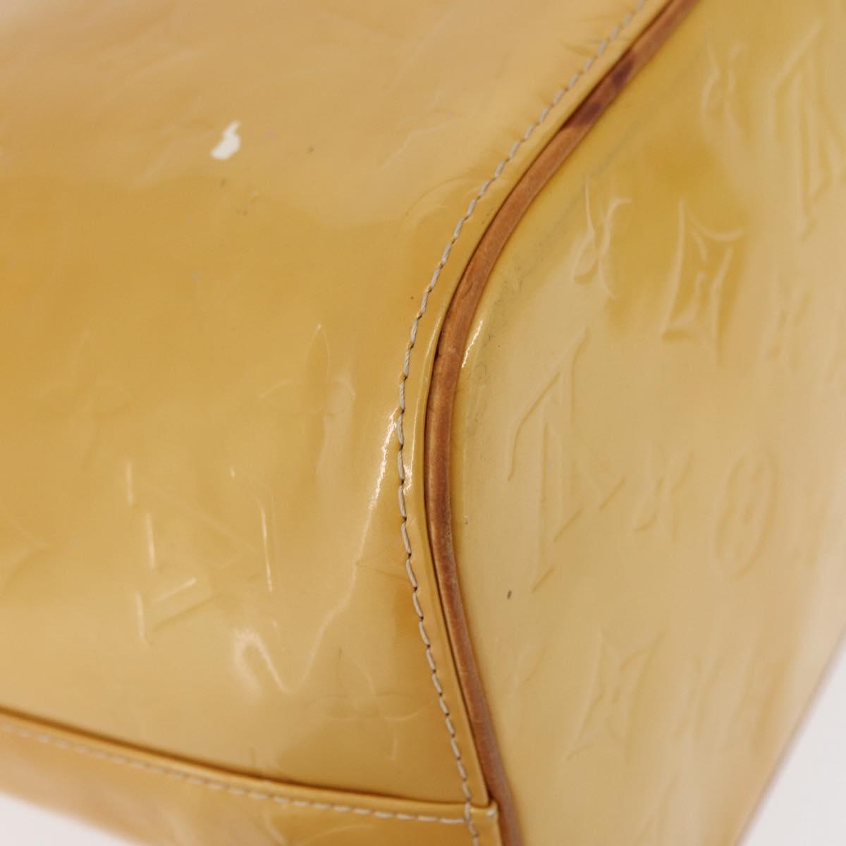 LOUIS VUITTON Monogram Vernis Houston Hand Bag Beige M91004 LV Auth 166558