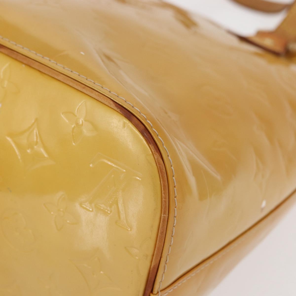 LOUIS VUITTON Monogram Vernis Houston Hand Bag Beige M91004 LV Auth 166558