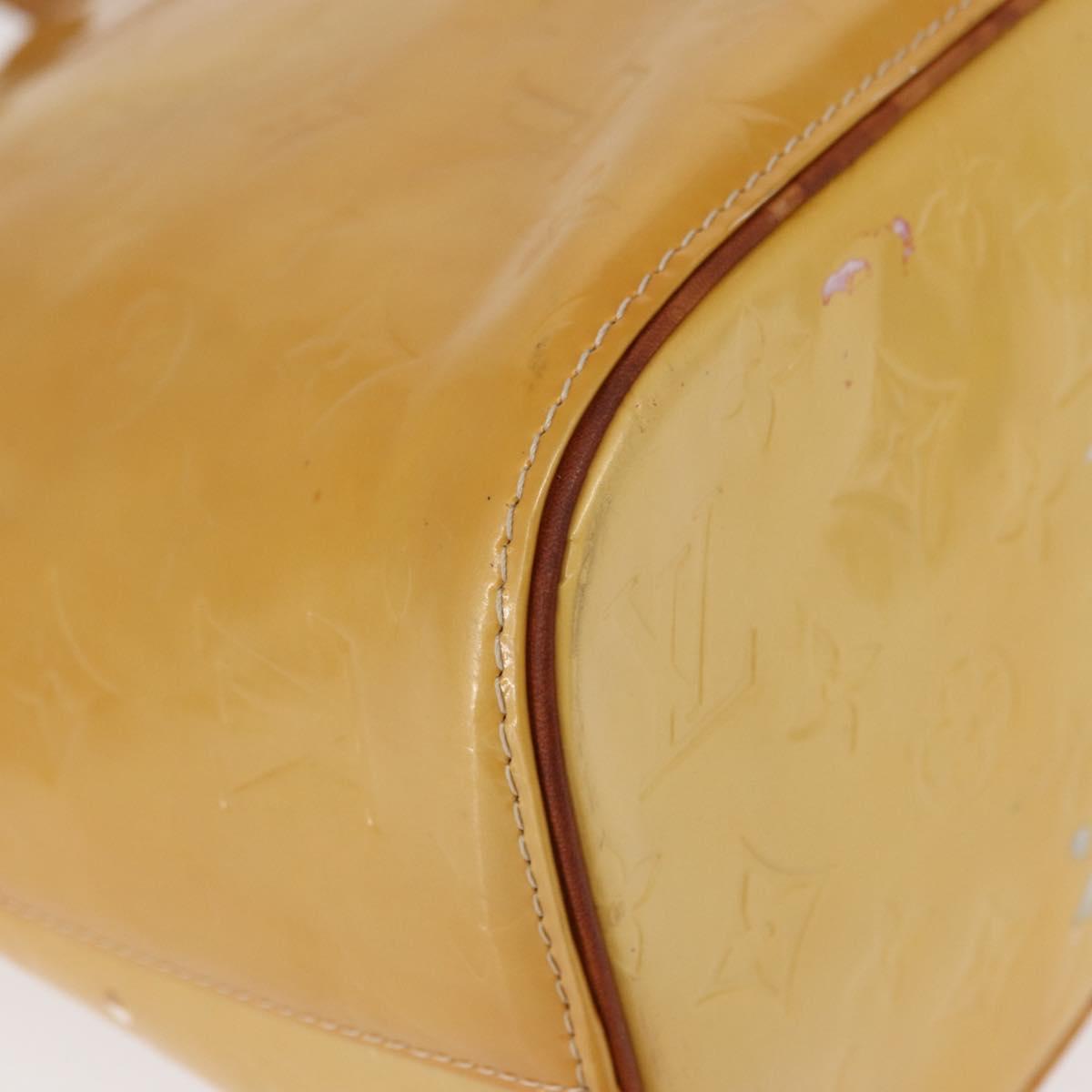 LOUIS VUITTON Monogram Vernis Houston Hand Bag Beige M91004 LV Auth 166558