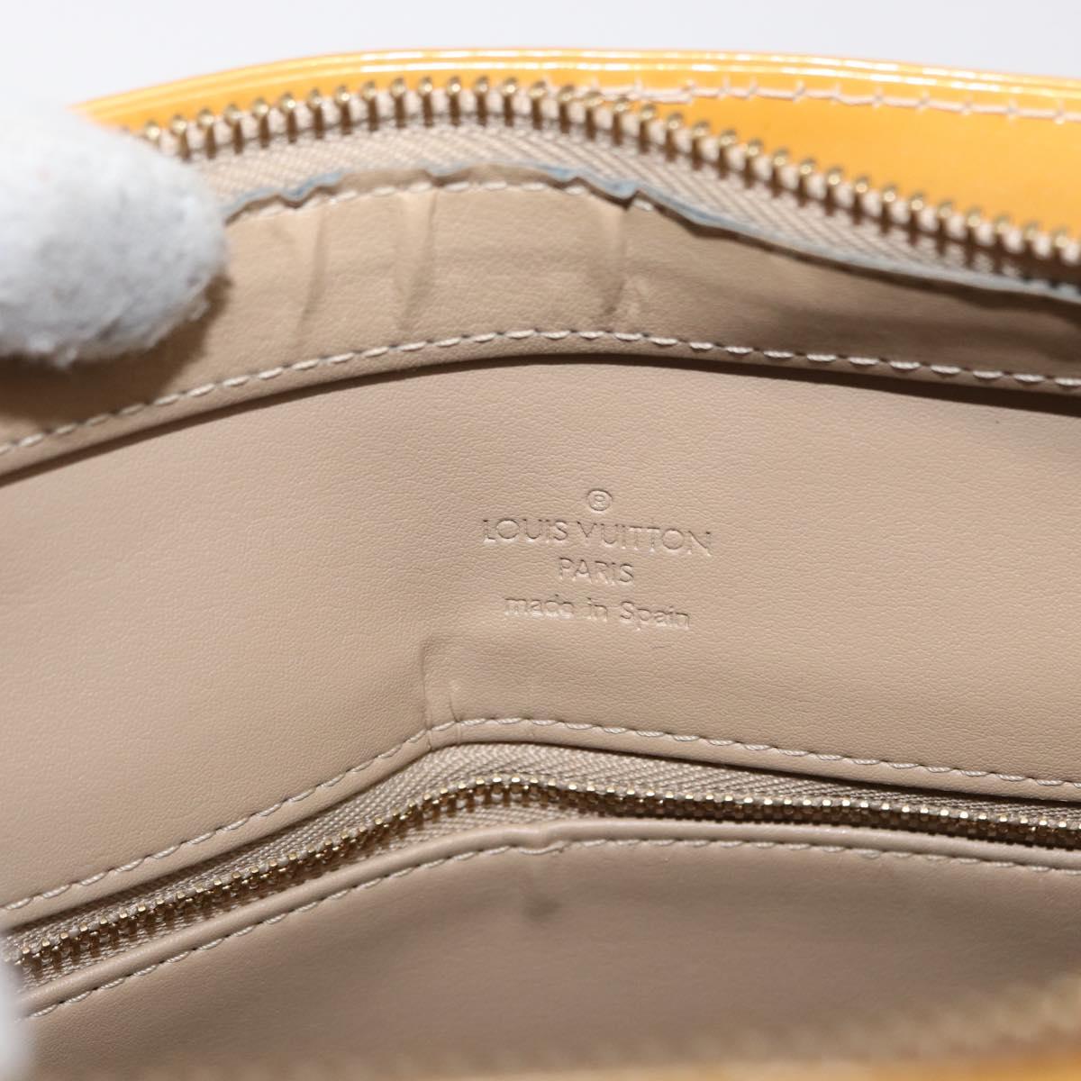 LOUIS VUITTON Monogram Vernis Houston Hand Bag Beige M91004 LV Auth 166558