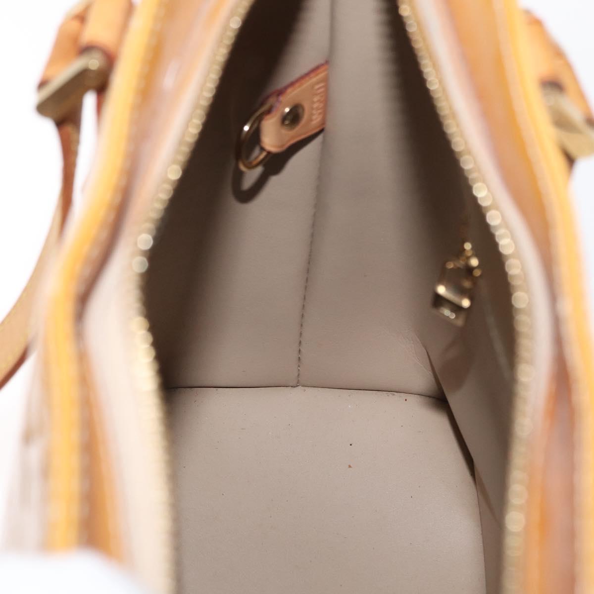 LOUIS VUITTON Monogram Vernis Houston Hand Bag Beige M91004 LV Auth 166558