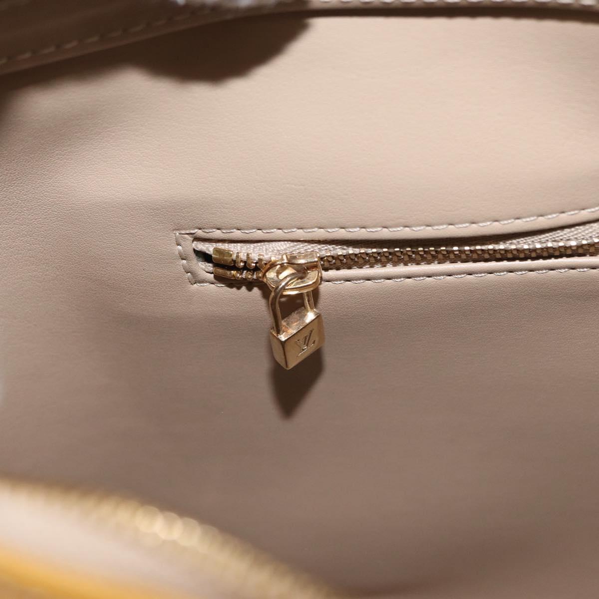 LOUIS VUITTON Monogram Vernis Houston Hand Bag Beige M91004 LV Auth 166558