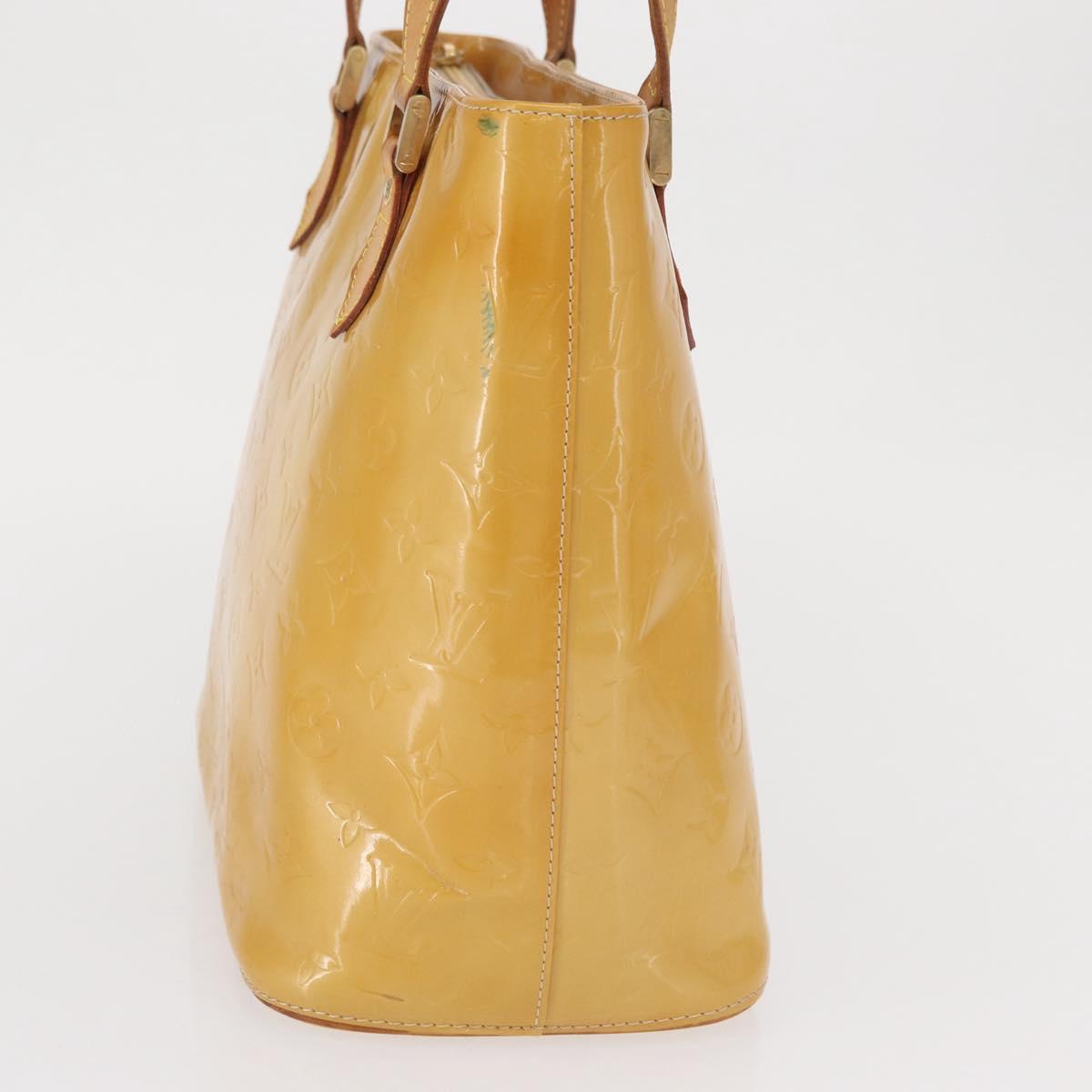 LOUIS VUITTON Monogram Vernis Houston Hand Bag Beige M91004 LV Auth 166558