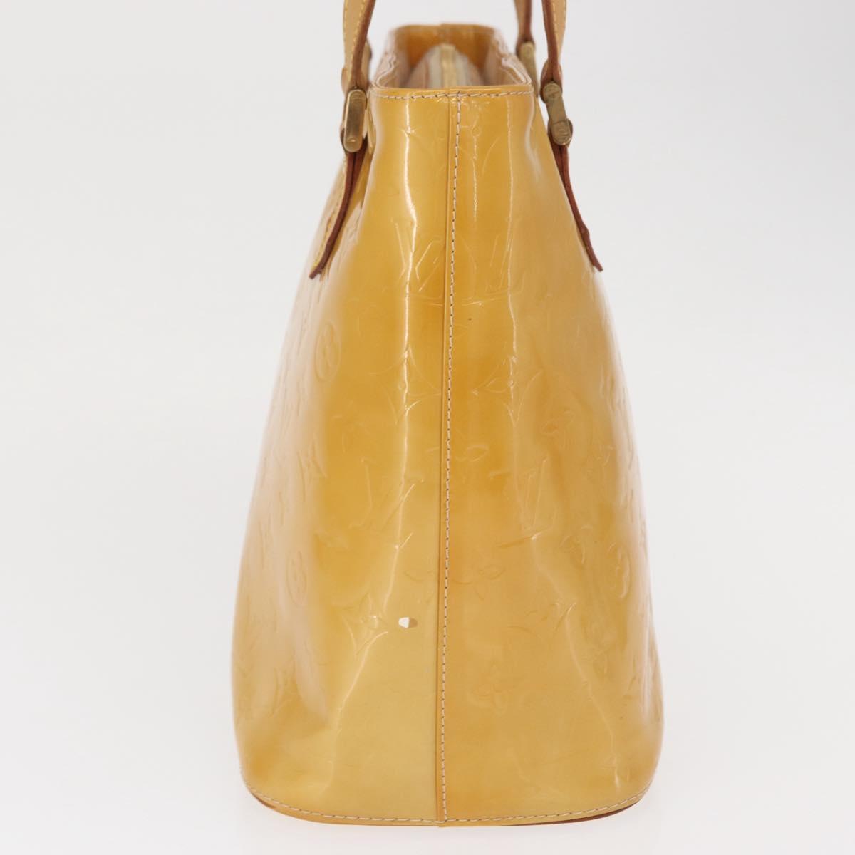 LOUIS VUITTON Monogram Vernis Houston Hand Bag Beige M91004 LV Auth 166558