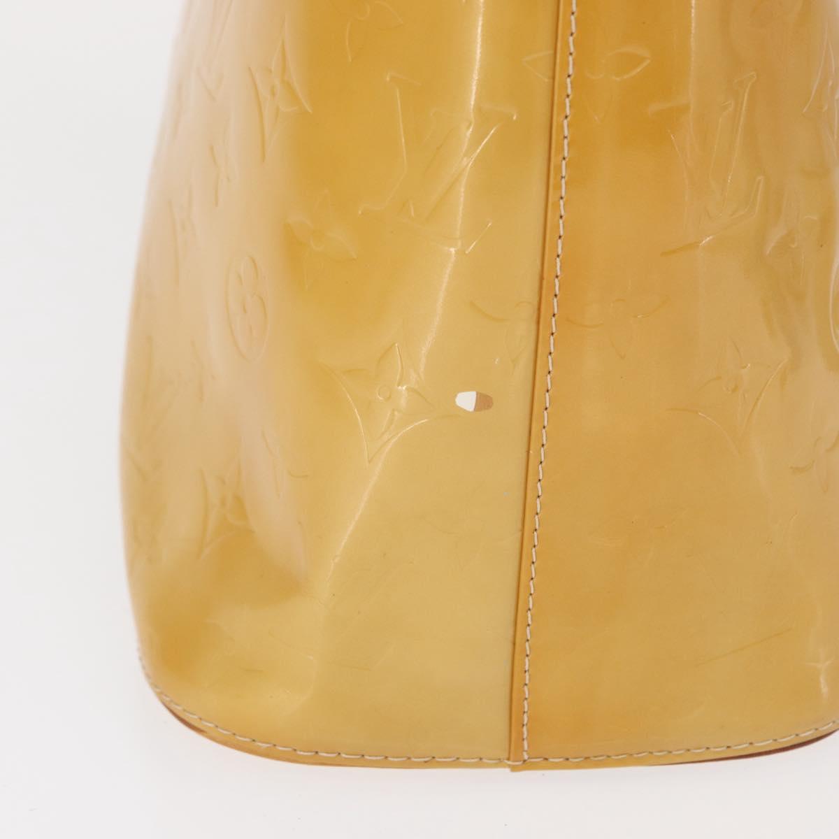 LOUIS VUITTON Monogram Vernis Houston Hand Bag Beige M91004 LV Auth 166558