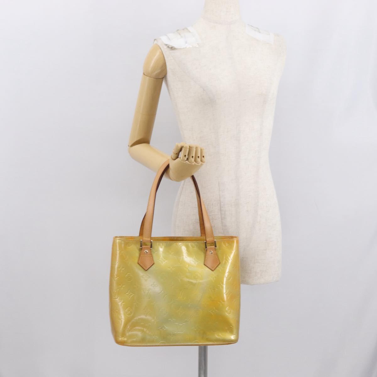 LOUIS VUITTON Monogram Vernis Houston Hand Bag Gris M91053 LV Auth 166559