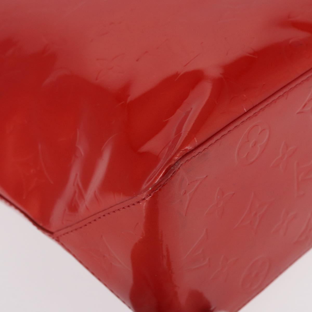 LOUIS VUITTON Monogram Vernis Reade MM Hand Bag Red Rouge M91086 LV Auth 166560