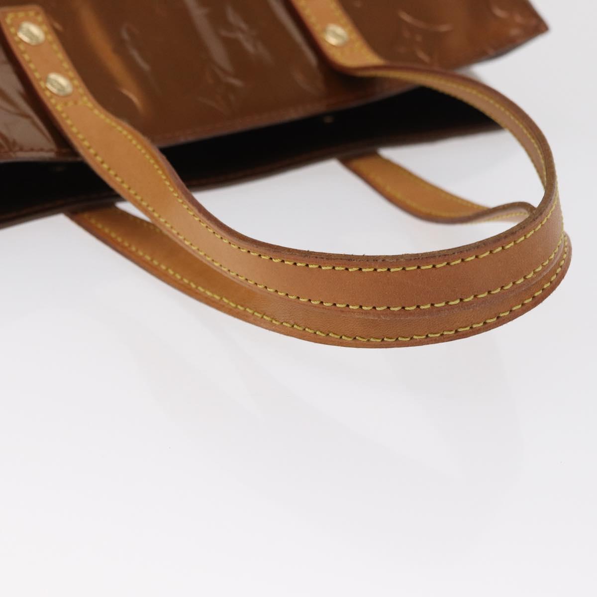 LOUIS VUITTON Monogram Vernis Reade MM Hand Bag Bronze M91143 LV Auth 166561