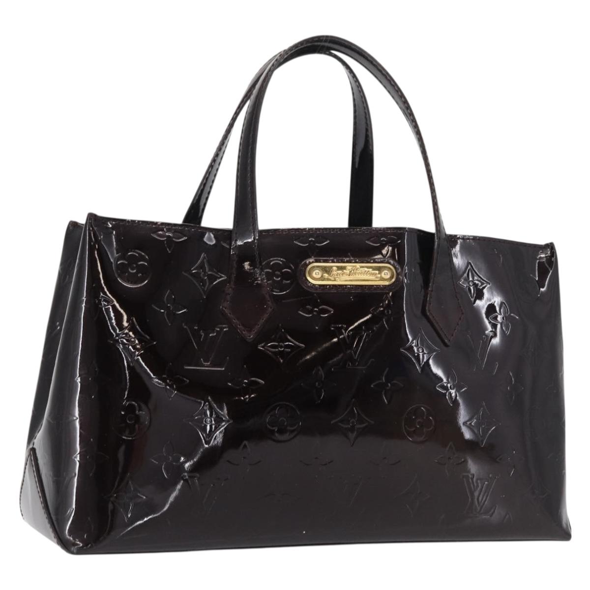 LOUIS VUITTON Monogram Vernis Wilshire PM Hand Bag Amarante M93641 Auth 166562