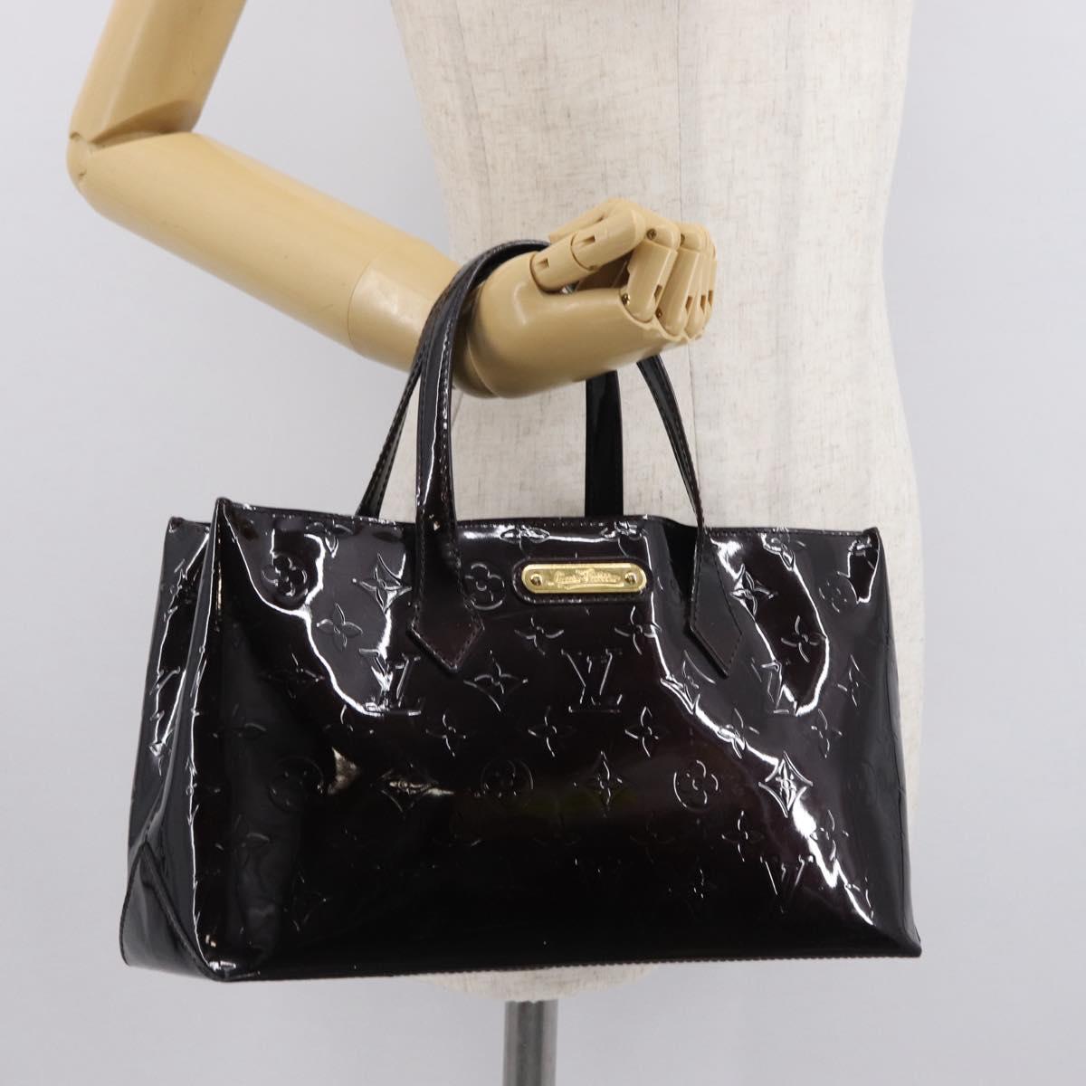 LOUIS VUITTON Monogram Vernis Wilshire PM Hand Bag Amarante M93641 Auth 166562