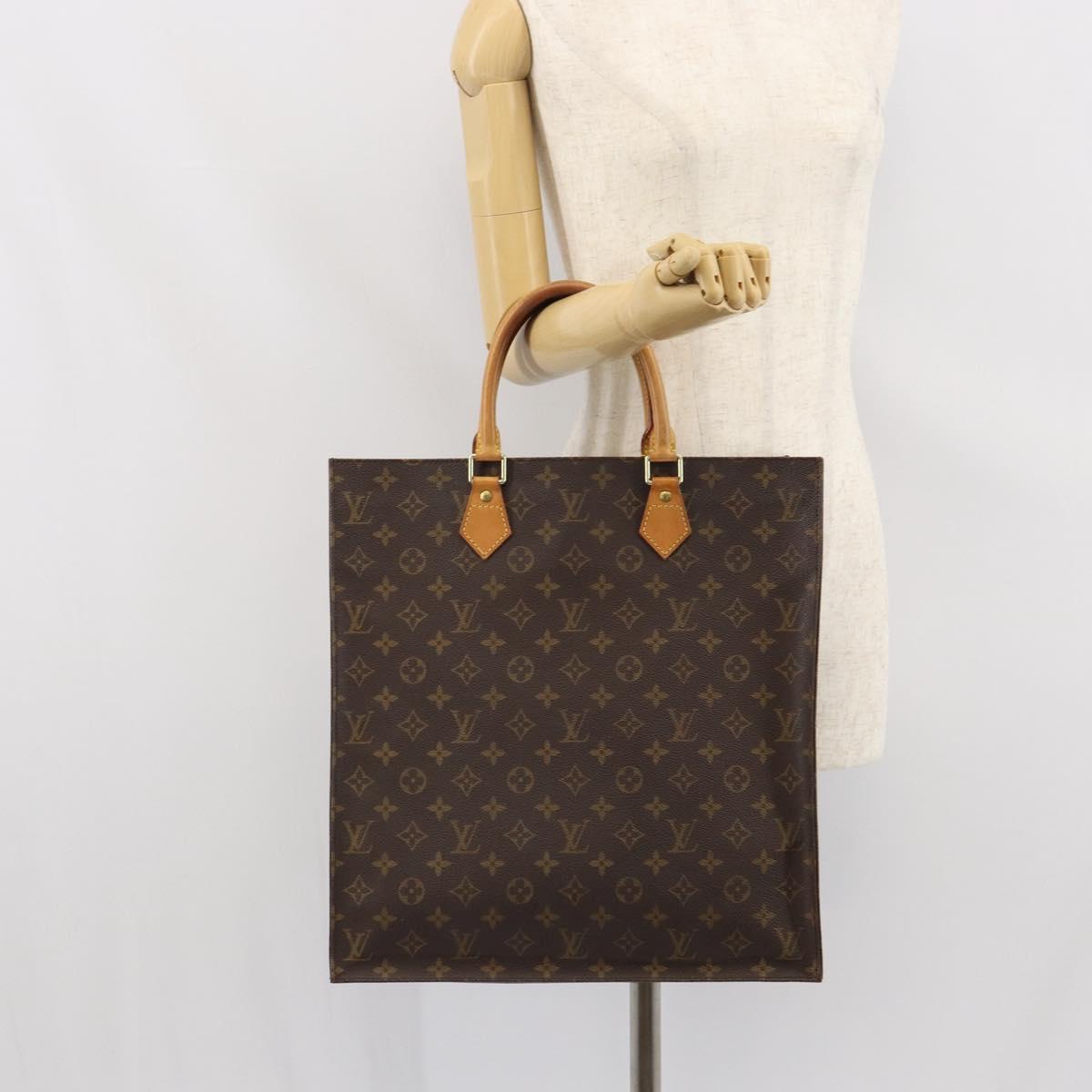 LOUIS VUITTON Monogram Sac Plat Hand Bag M51140 LV Auth 166601