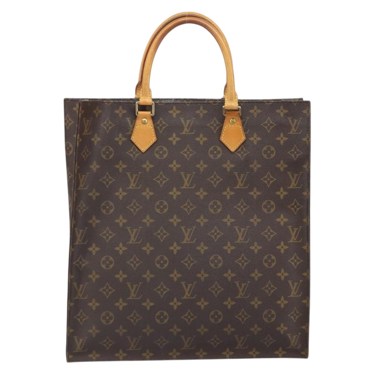 LOUIS VUITTON Monogram Sac Plat Hand Bag M51140 LV Auth 166601