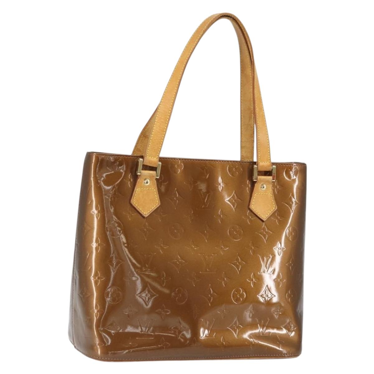 LOUIS VUITTON Monogram Vernis Houston Hand Bag Bronze M91122 LV Auth 166609