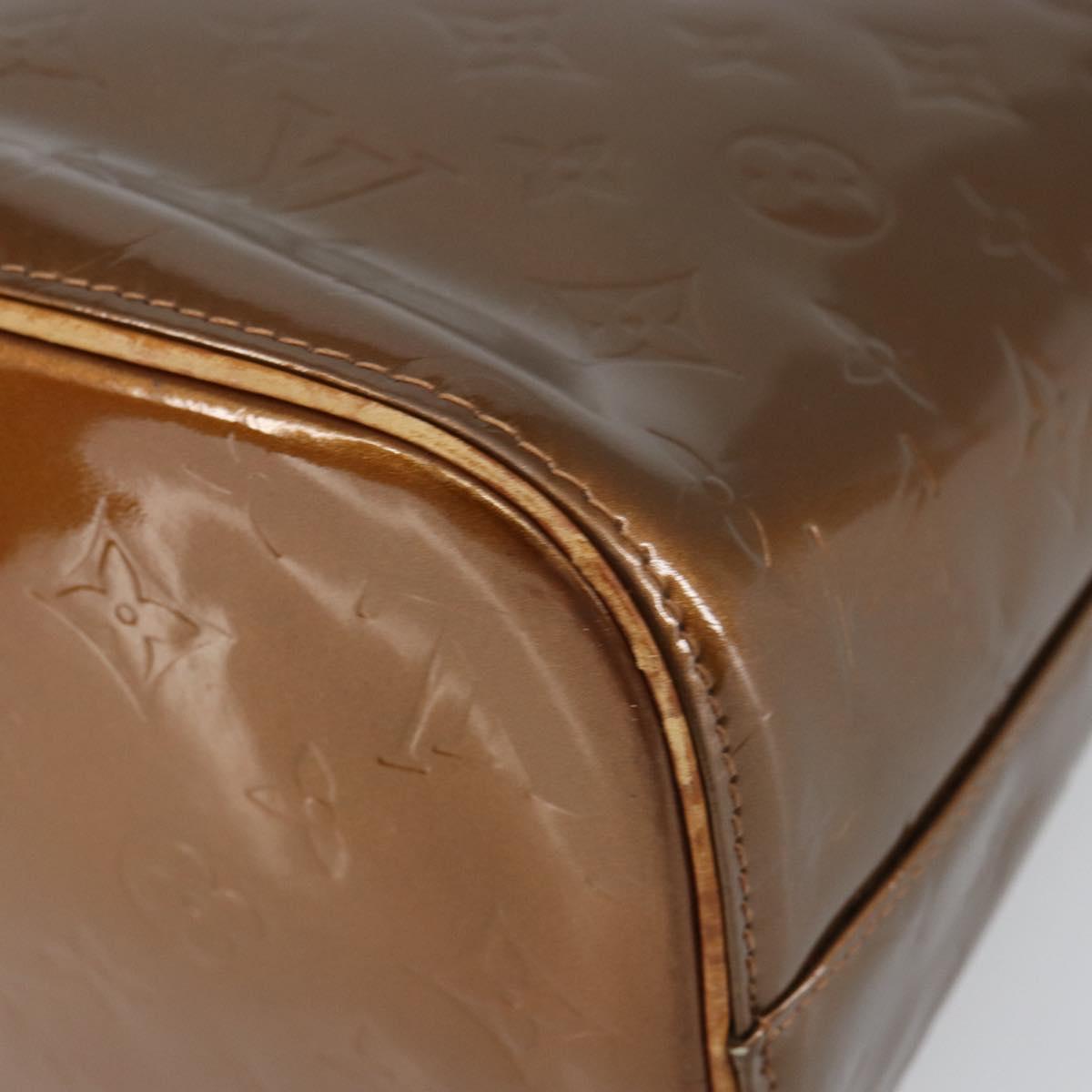 LOUIS VUITTON Monogram Vernis Houston Hand Bag Bronze M91122 LV Auth 166609